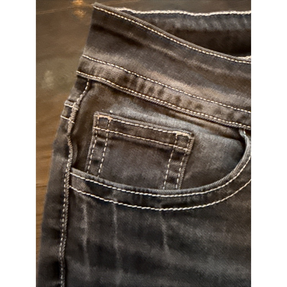 Flamingals Straight Leg Jeans Women 2XL Black NEW Distressed Mid-Rise 30.5 In - Picture 6 of 16